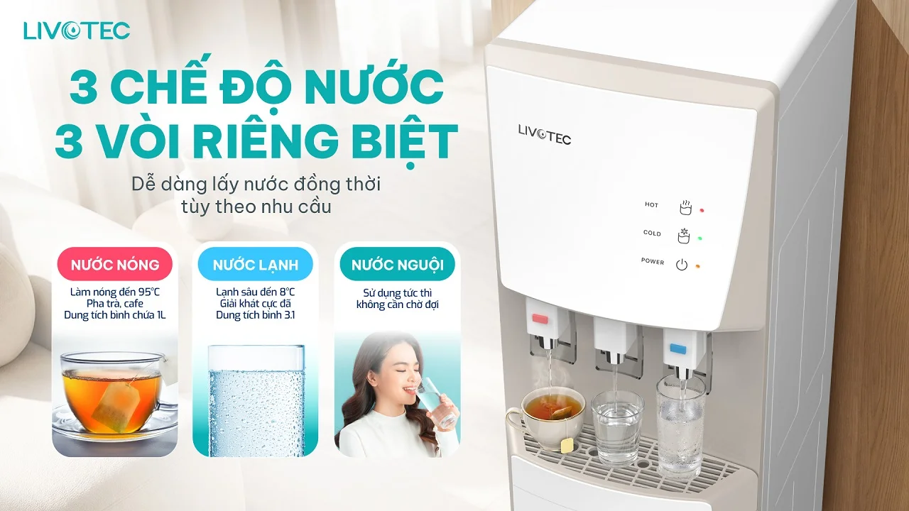 3 chế độ nước n&oacute;ng &ndash; lạnh &ndash; nguội tiện lợi