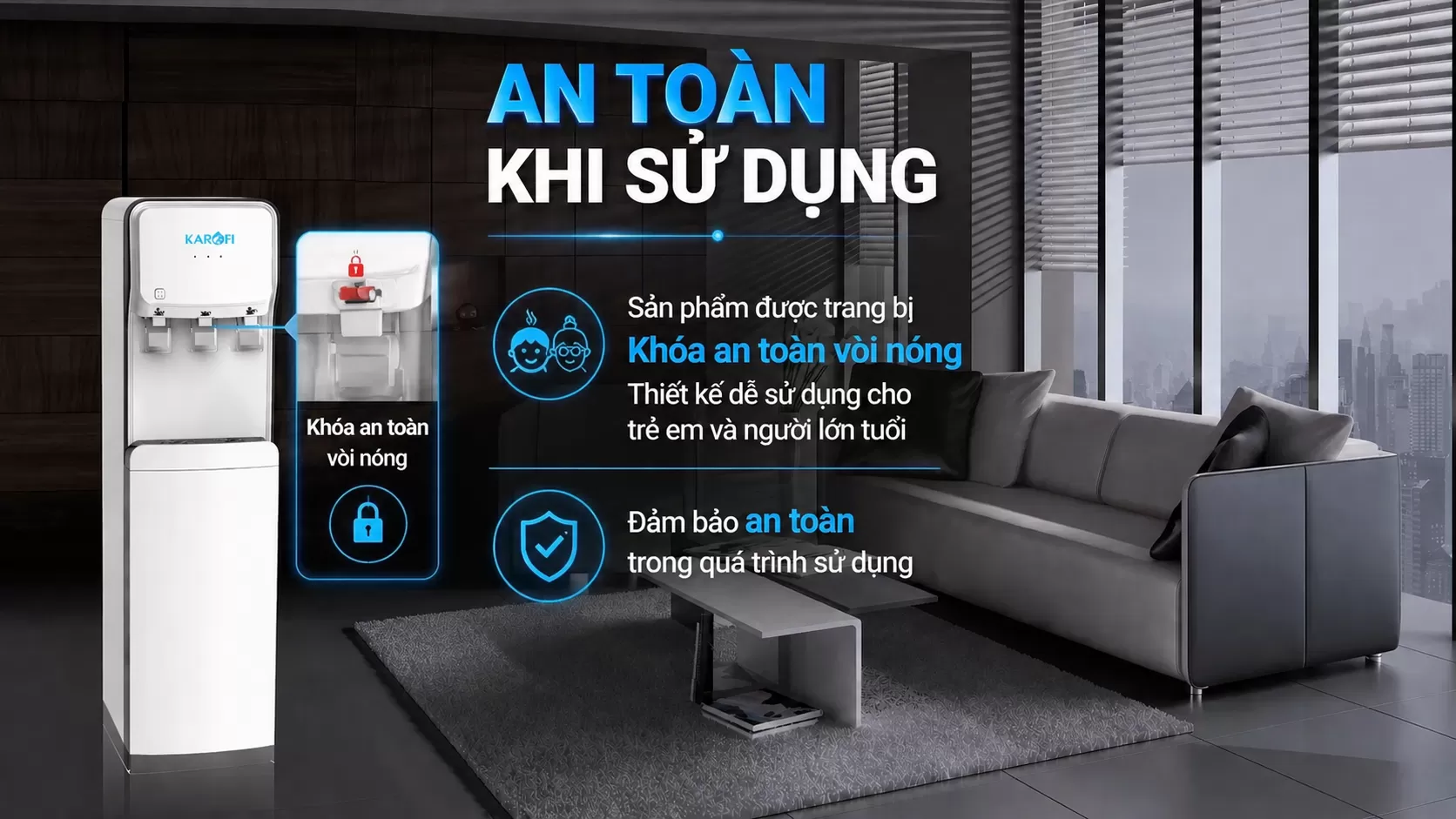 Karofi Hc18 an to&agrave;n khi sử dụng Thiết kế dễ sử dụng cho trẻ em v&agrave; người lớn tuổi