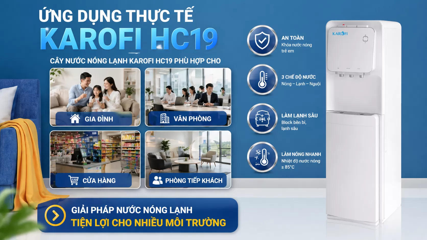 Karofi hc19 ph&ugrave; hợp cho gia đ&igrave;nh văn ph&ograve;ng