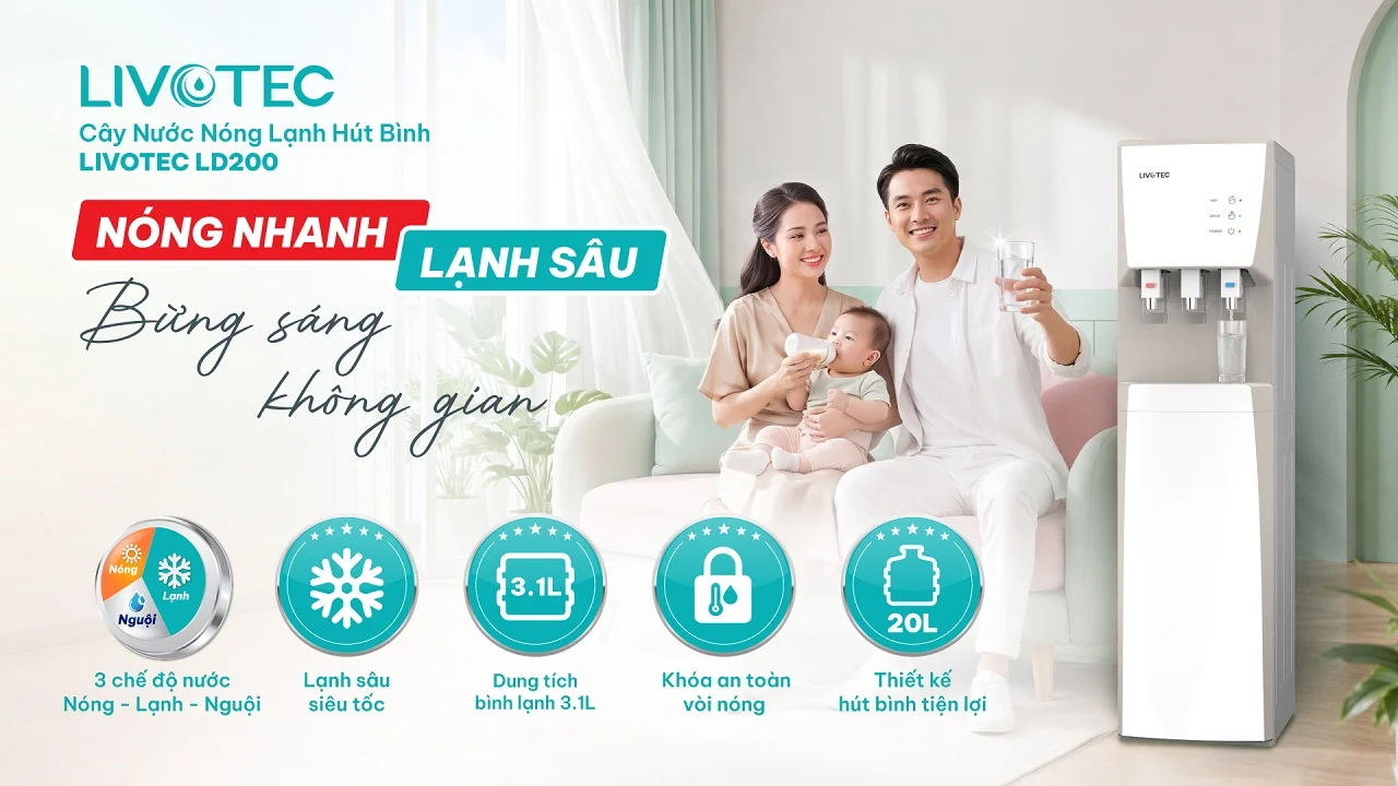 C&acirc;y Nước N&oacute;ng Lạnh Livotec LD200 Ch&iacute;nh H&atilde;ng