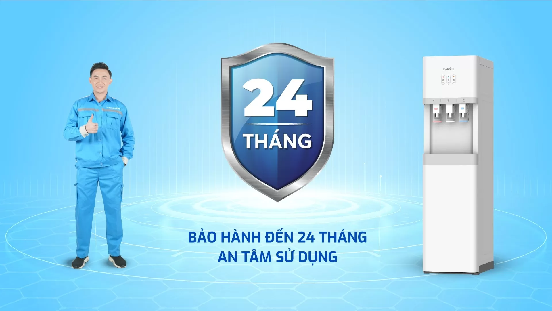 c&acirc;y nước n&oacute;ng lạnh karofi hcv209 bảo h&agrave;nh 2 năm