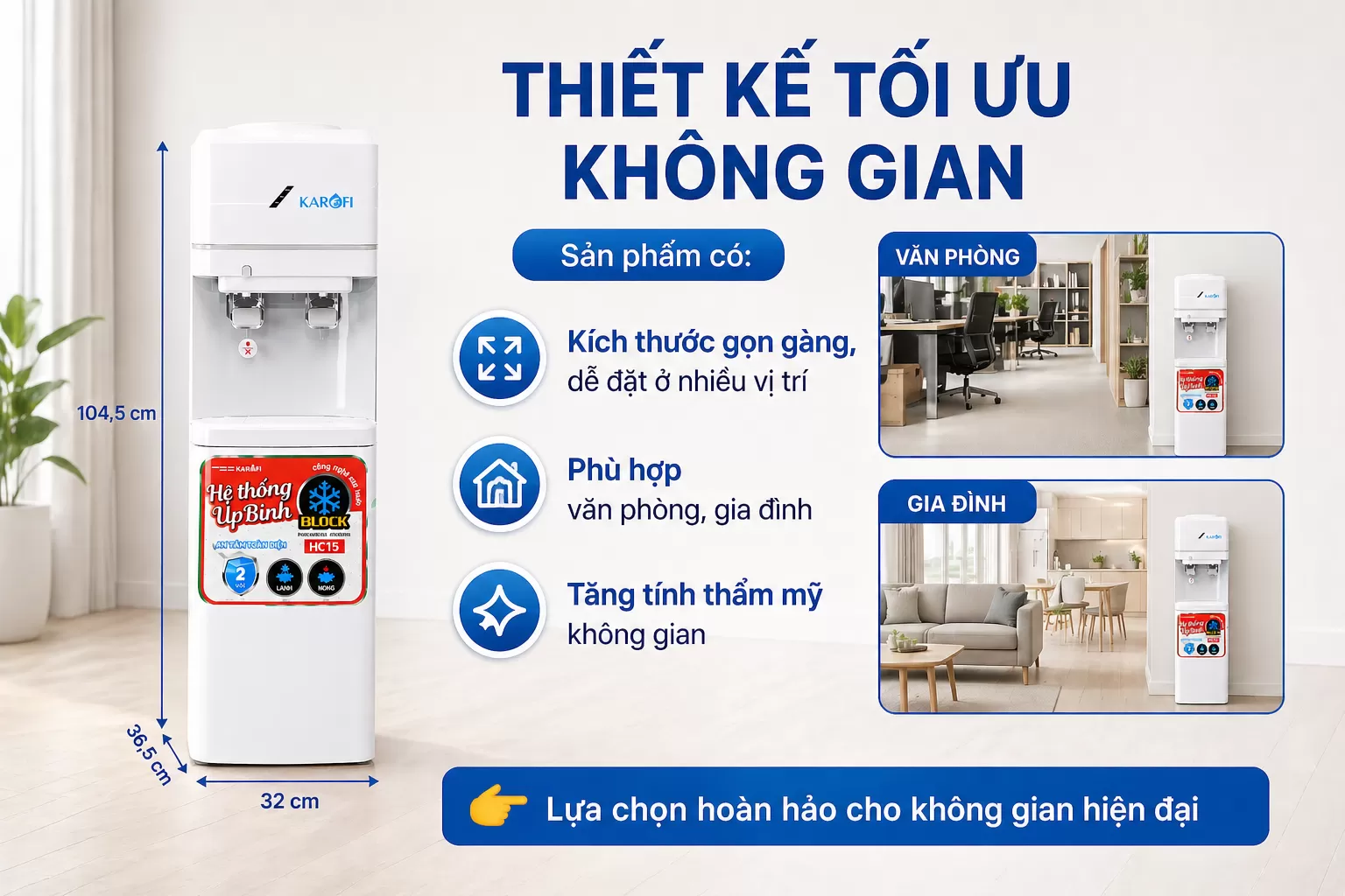 Karofi Hc15 thiết kế tối ưu kh&ocirc;ng gian sống
