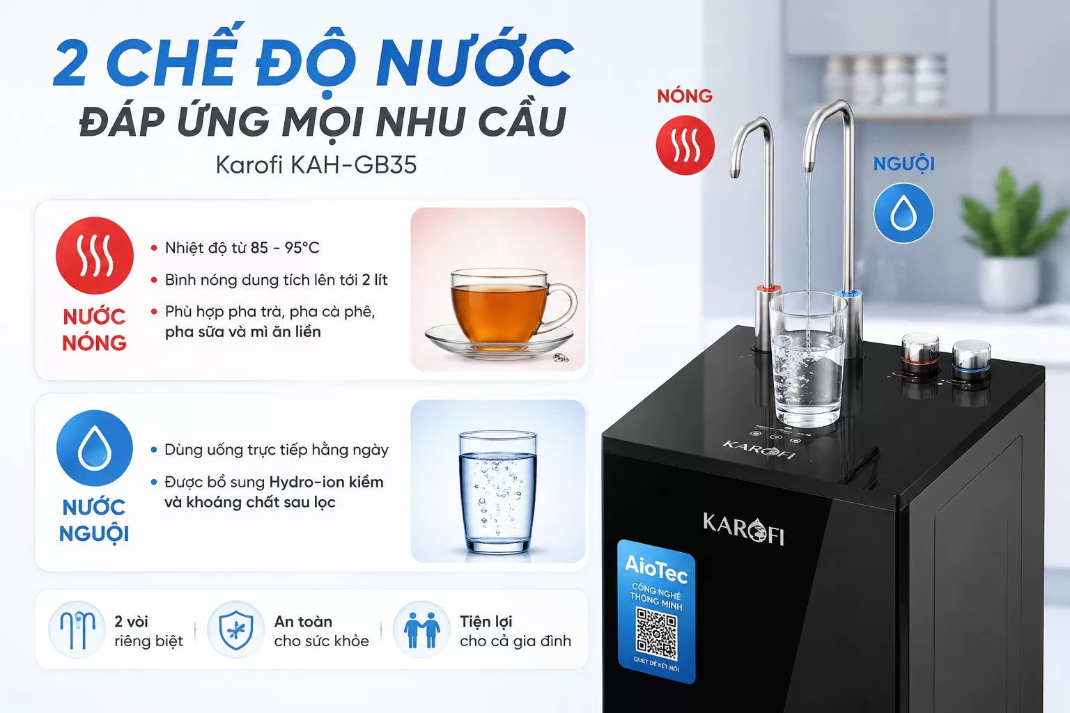 2 Chế Độ Nước N&oacute;ng &ndash; Nguội Đ&aacute;p Ứng Nhiều Nhu Cầu