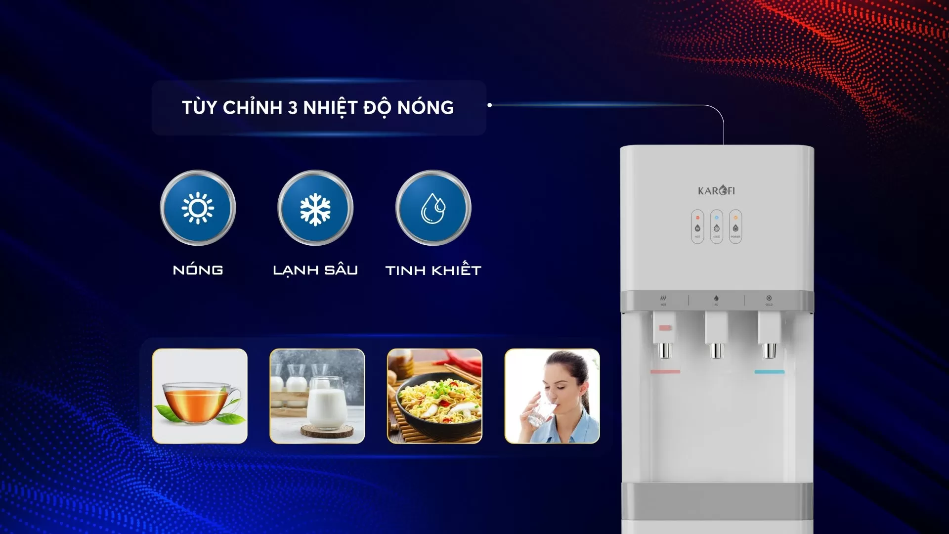 Chế Độ Nước Nóng – Lạnh – Nguội Tiện Lợi