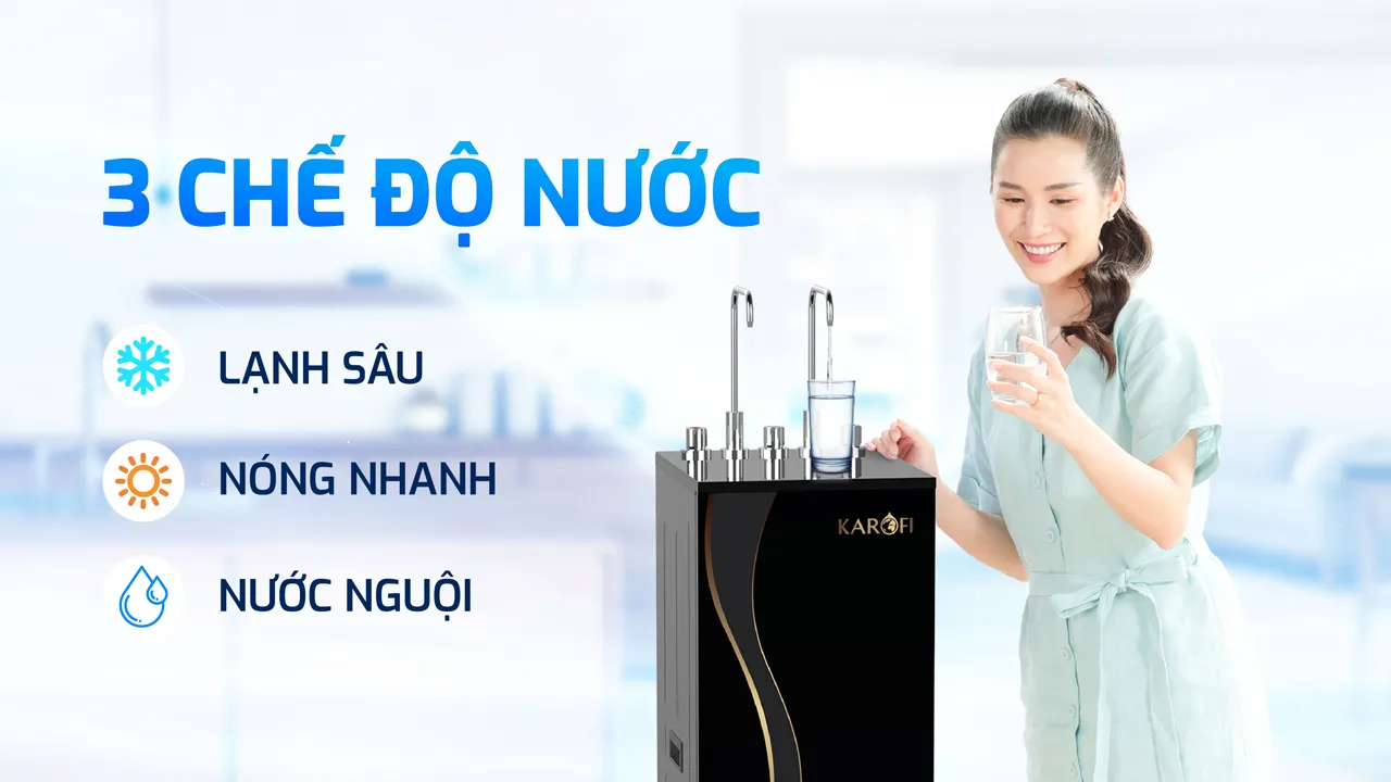 Karofi d66s pro c&oacute; 3 chế độ nước tiện lợi