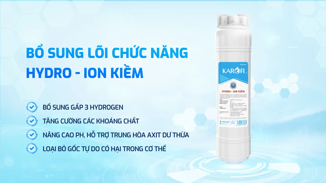 M&aacute;y lọc nước Karofi D66S Pro bổ sung Hydrogen ion kiềm