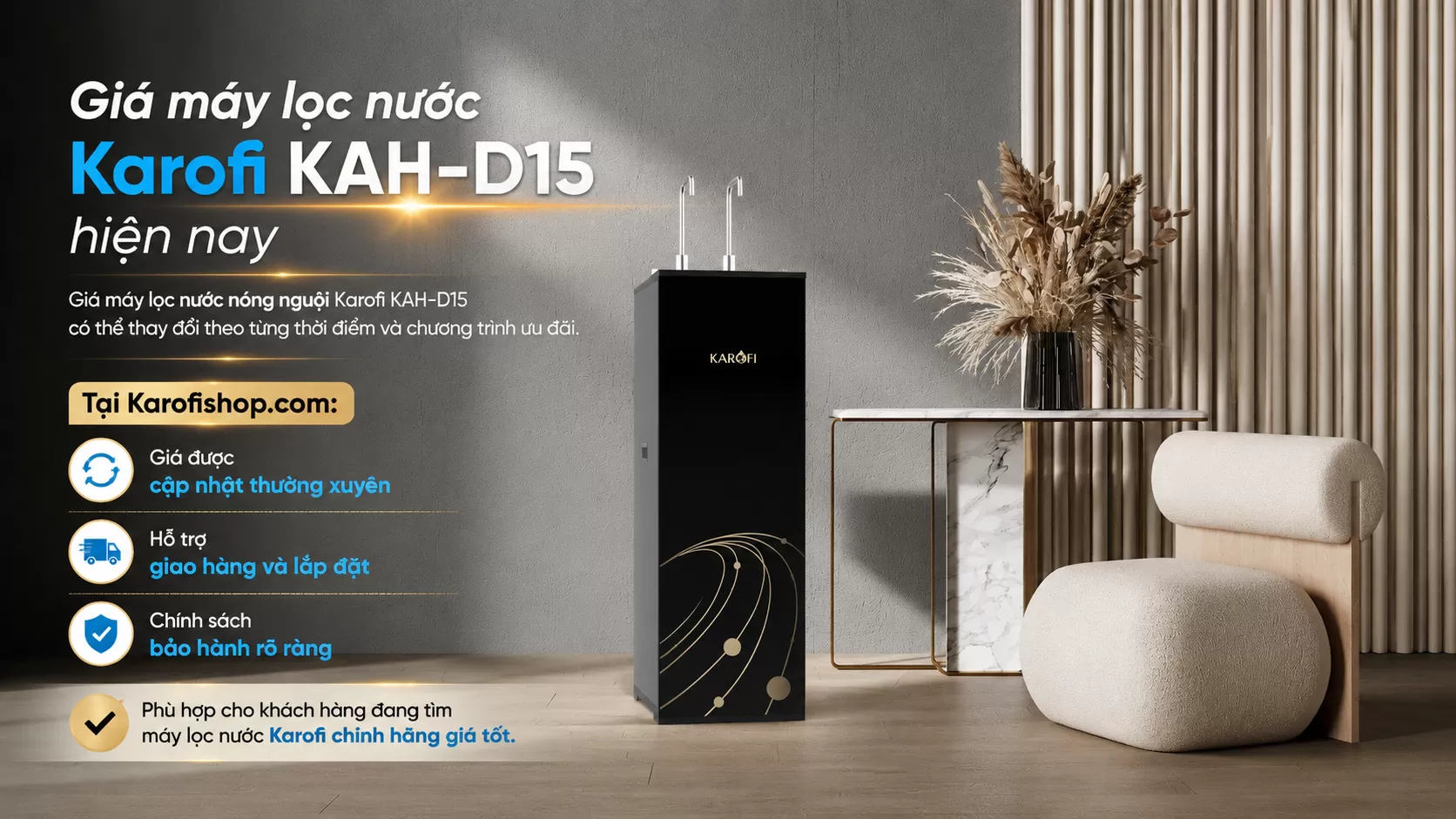 Giá máy lọc nước Karofi KAH-D15 hiện nay