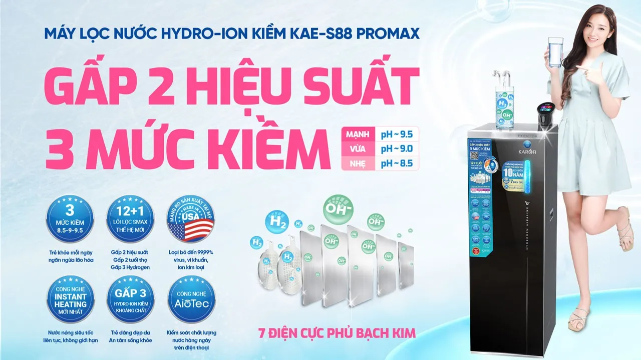 Hệ thống 7 điện cực Titan phủ Bạch Kim