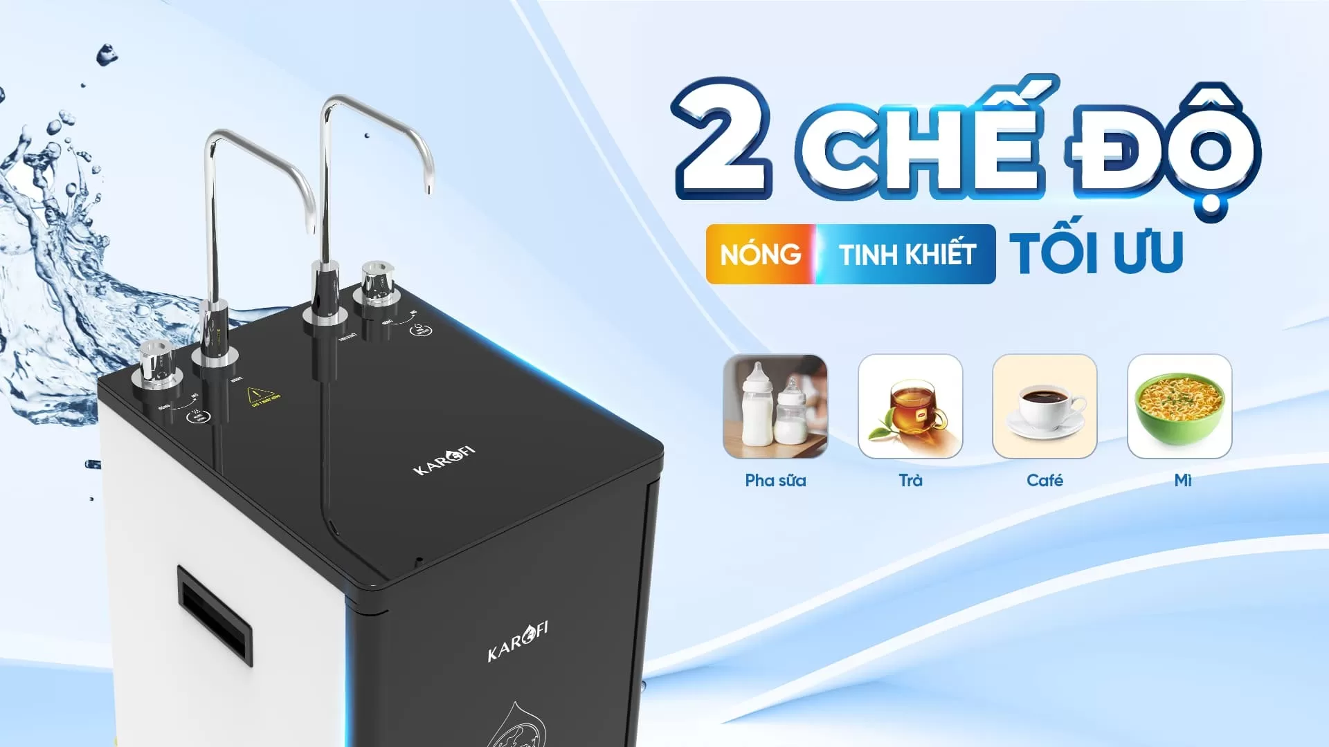 Karofi KAH-D10 2 vòi – 2 chế độ nước tiện lợi