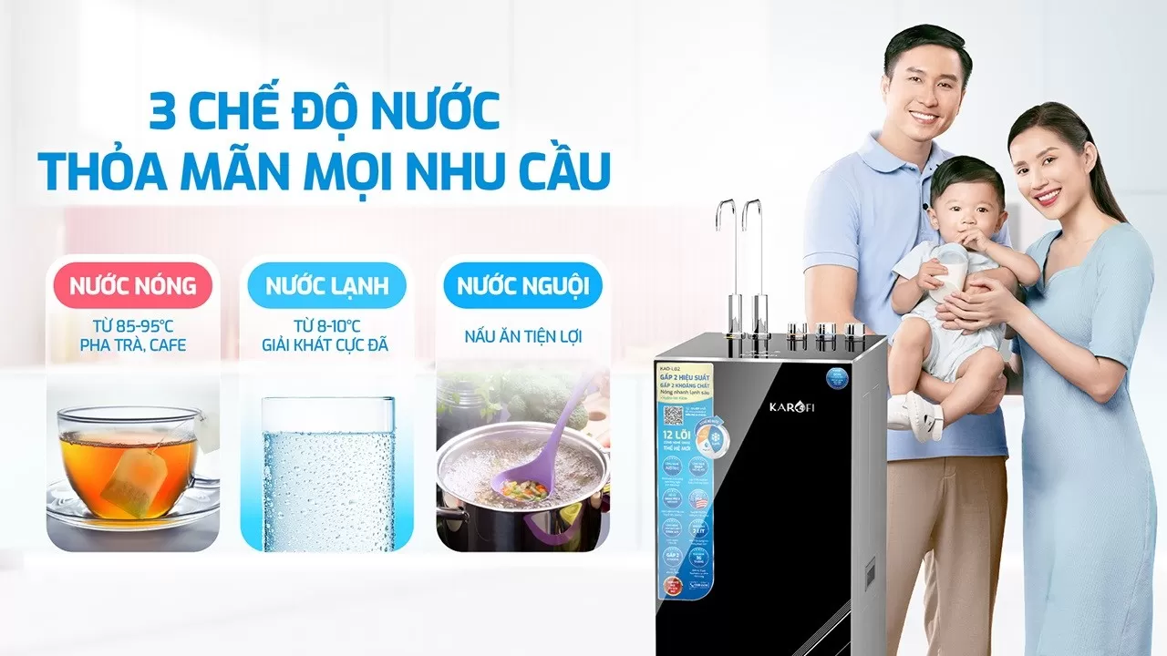 Karofi L82 có 3 chế độ nước tiện lợi