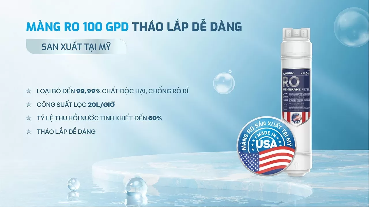 M&agrave;ng RO Purifim sản xuất tại Mỹ