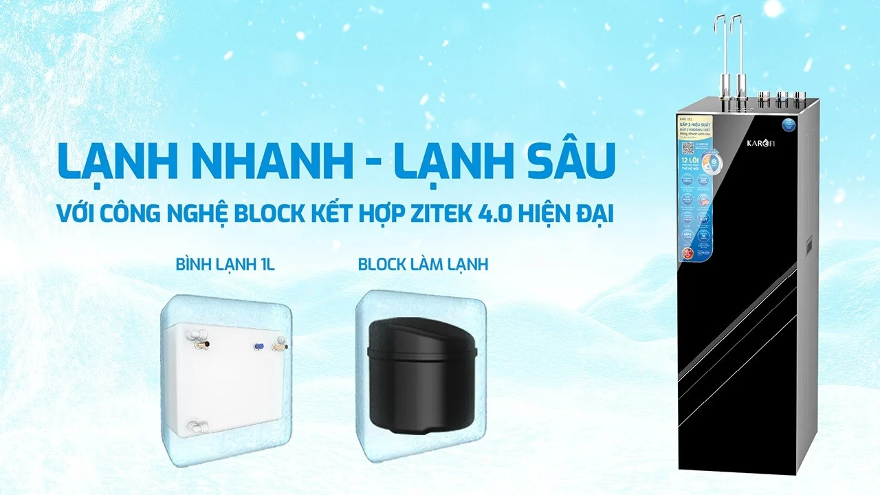 Máy lọc nước Karofi KAD-L82 sử dụng công nghệ làm lạnh tiên tiến