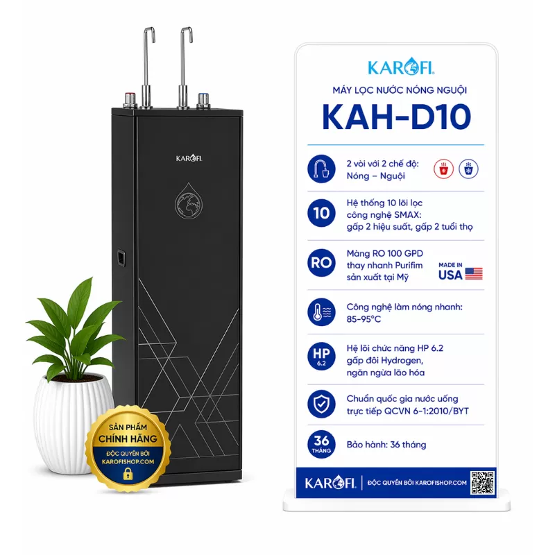 Máy lọc nước nóng nguội Karofi KAH-D10