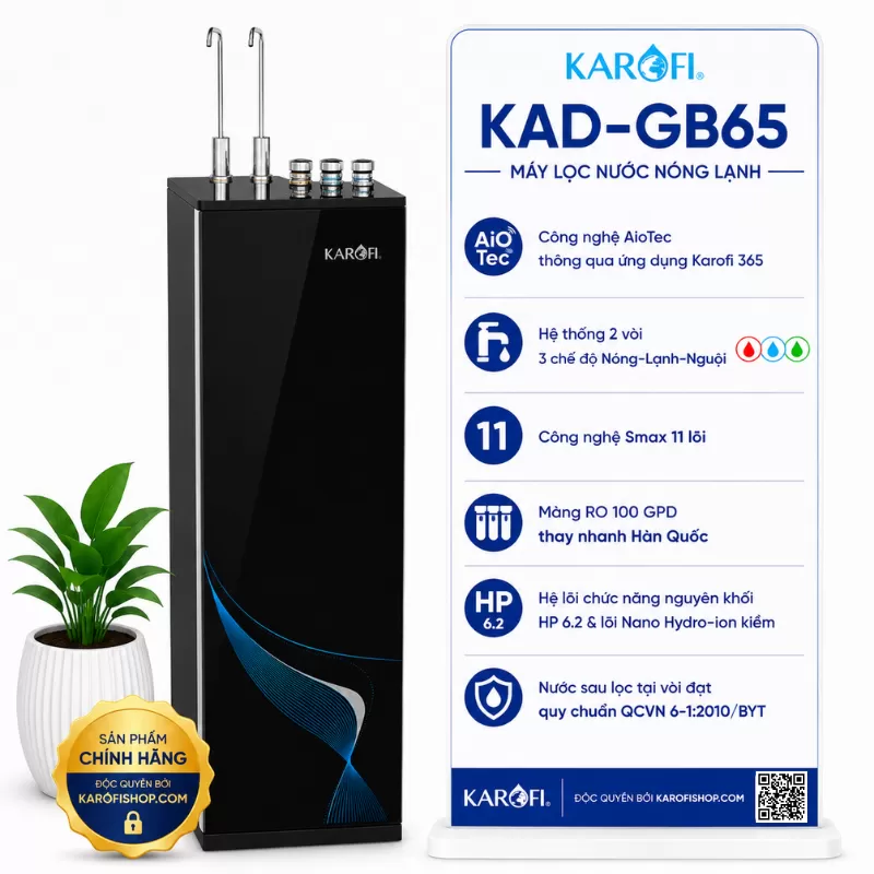 Máy lọc nước nóng lạnh Karofi KAD-GB65