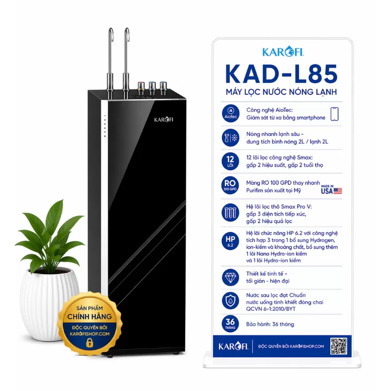 Máy lọc nước nóng lạnh Karofi KAD-L85
