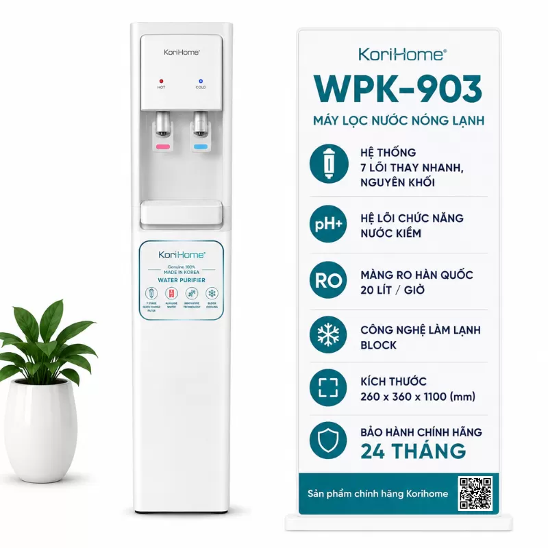 Máy lọc nước nóng lạnh Korihome WPK-903