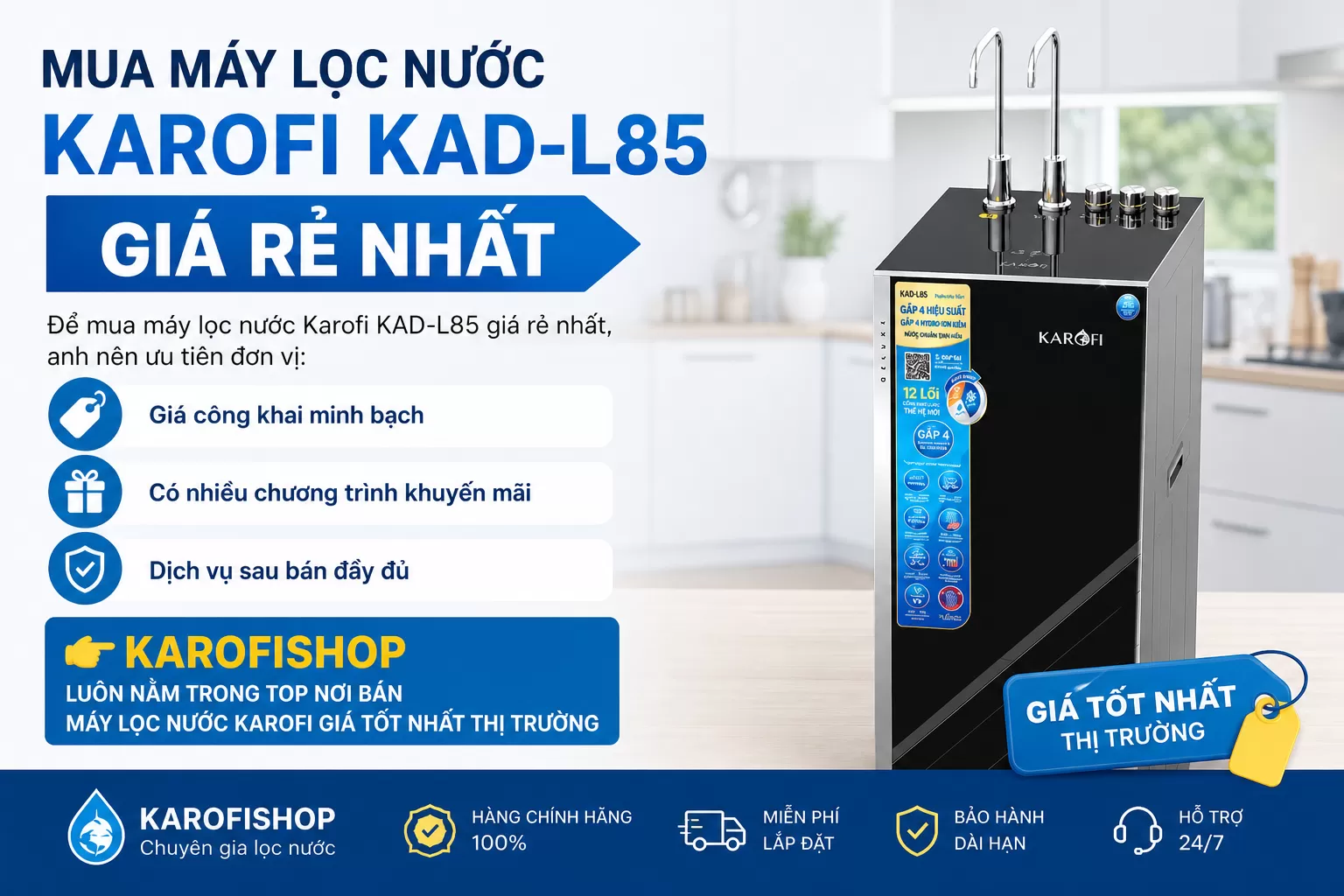 Mua máy lọc nước Karofi KAD-L85 giá rẻ nhất