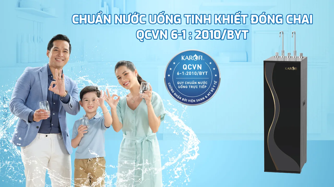 Karofi D66s Pro nước sau lọc đạt chuẩn bộ y tế nước uống tại v&ograve;i