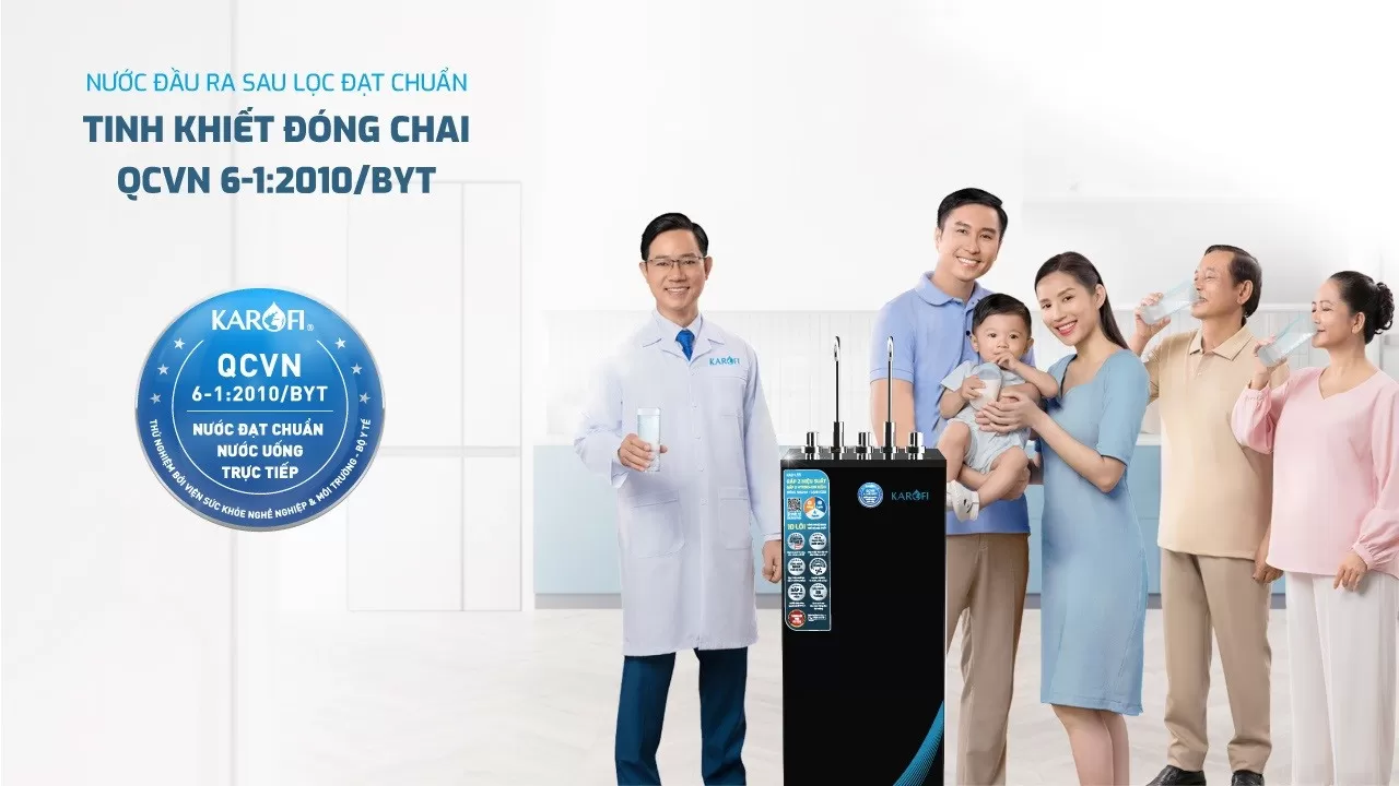 Karofi L55 nước sau lọc đạt chuẩn nước uống tại vòi