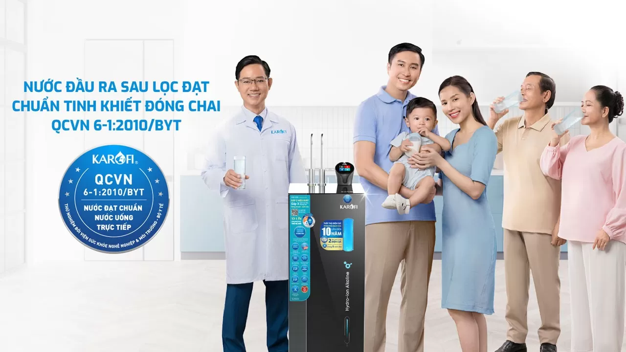 Karofi S86 nước sau lọc đạt chuẩn nước uống đ&oacute;ng chai