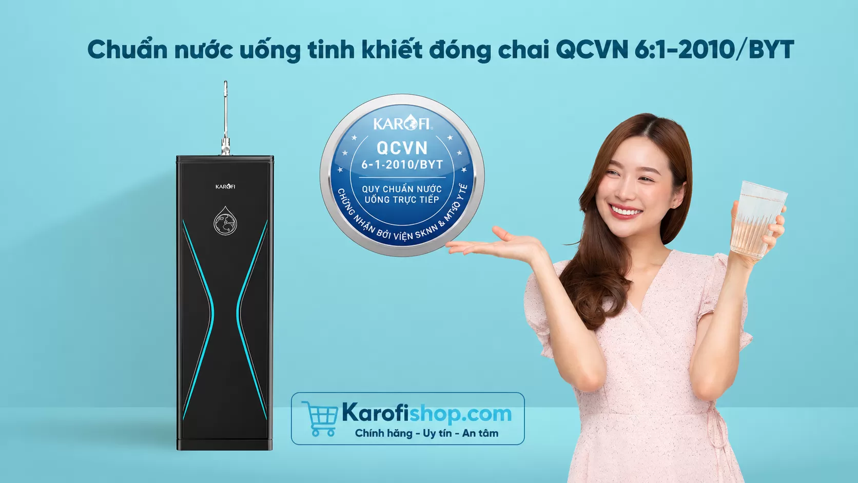 Karofi D36 Nước sau lọc đạt chuẩn an to&agrave;n