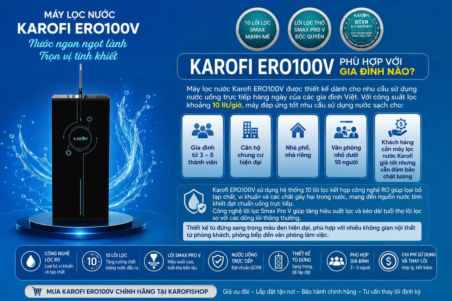 Karofi ERO100V Ph&ugrave; Hợp Với Gia Đ&igrave;nh N&agrave;o?