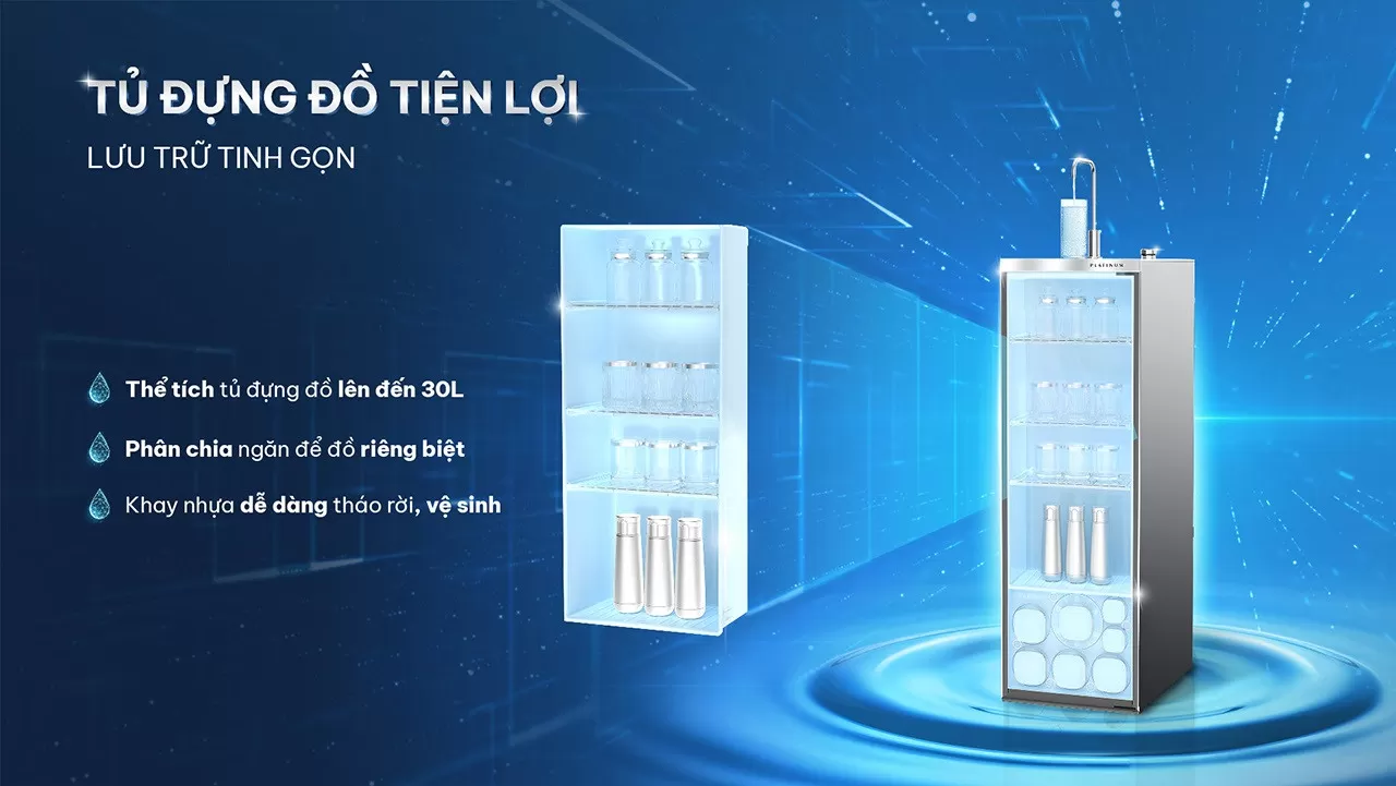 Karofi Platinum S22 c&oacute; Tủ chứa đồ tiện lợi