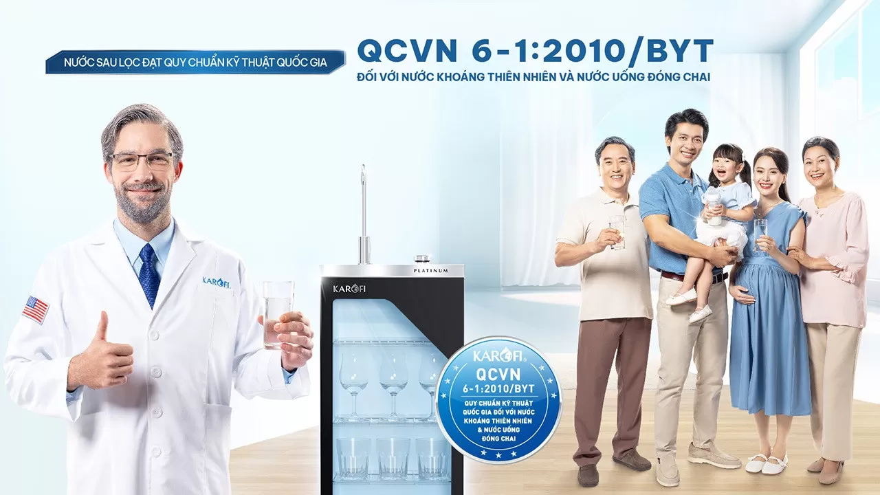 Karofi platinum s22 đạt chuẩn nước uống tại v&ograve;i