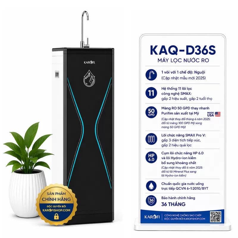 Máy lọc nước Karofi KAQ-D36s
