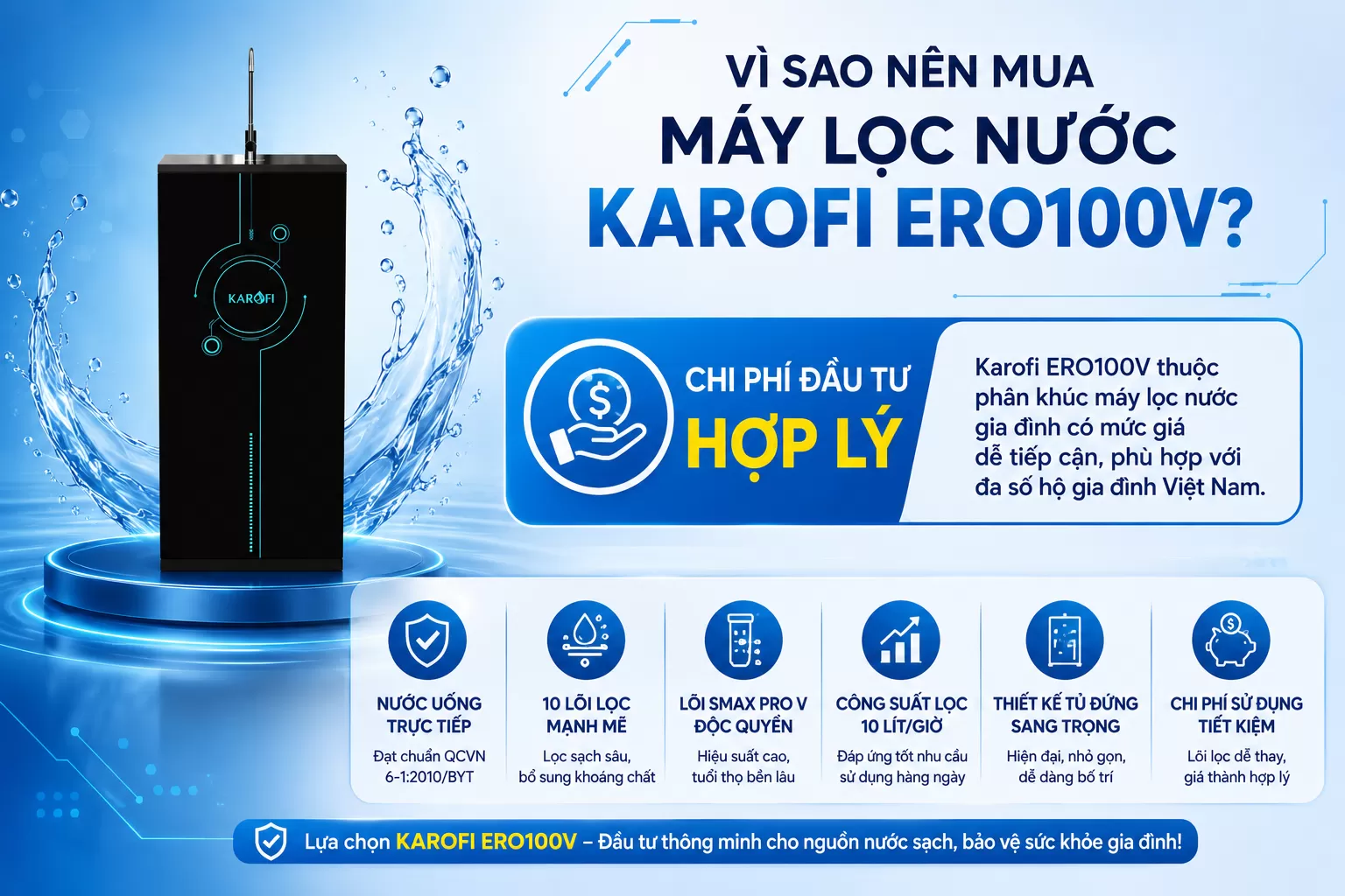 V&igrave; Sao N&ecirc;n Mua M&aacute;y Lọc Nước Karofi ERO100V
