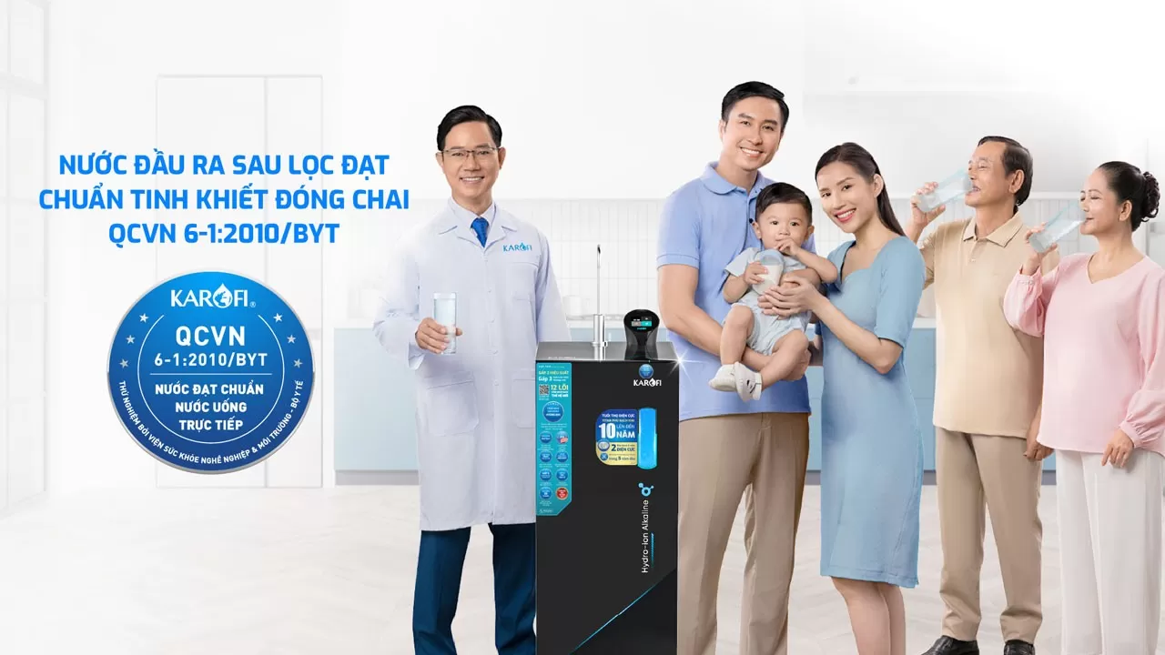 Karofi S68 Nước sau lọc đạt QCVN nước uống tại v&ograve;i