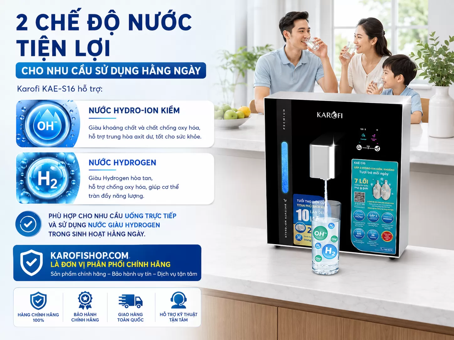 2 chế độ nước tiện lợi cho nhu cầu sử dụng hằng ng&agrave;y