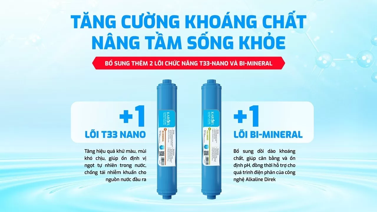 Karofi KAE-S18 được trang bị L&otilde;i T33 Nano L&otilde;i Bi-Mineral