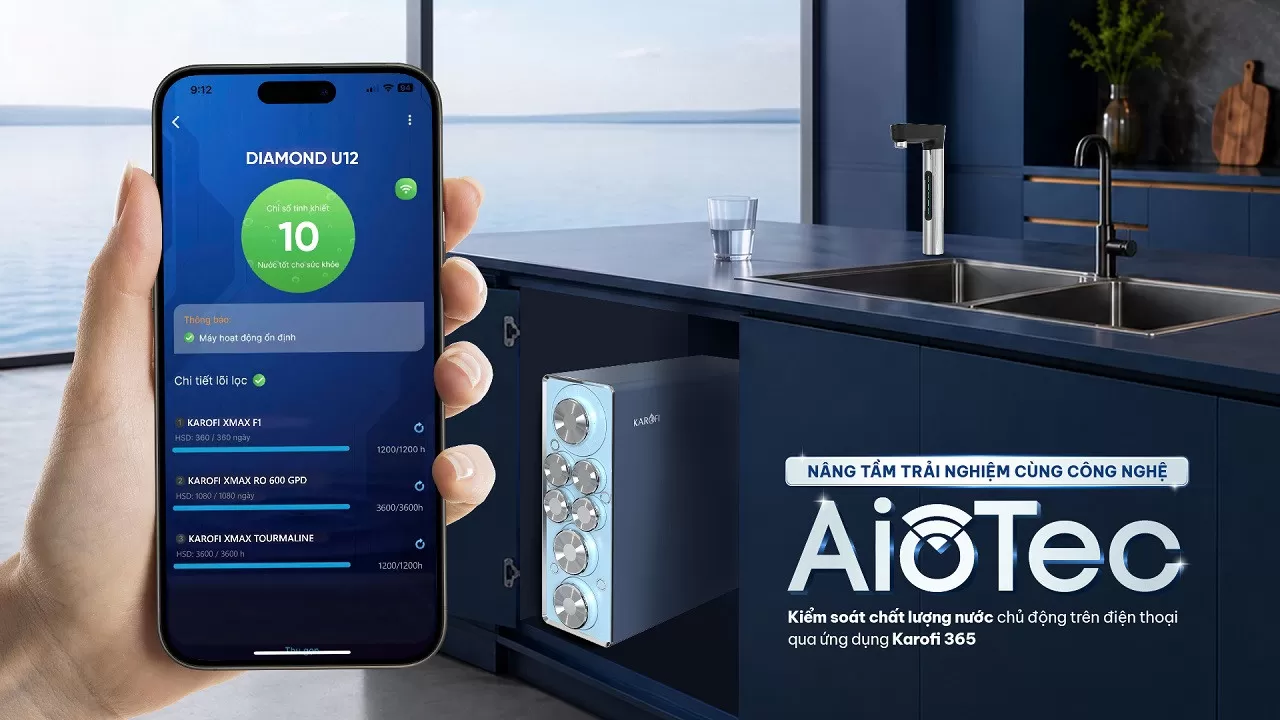 C&ocirc;ng nghệ AioTec &ndash; quản l&yacute; m&aacute;y lọc nước qua điện thoại