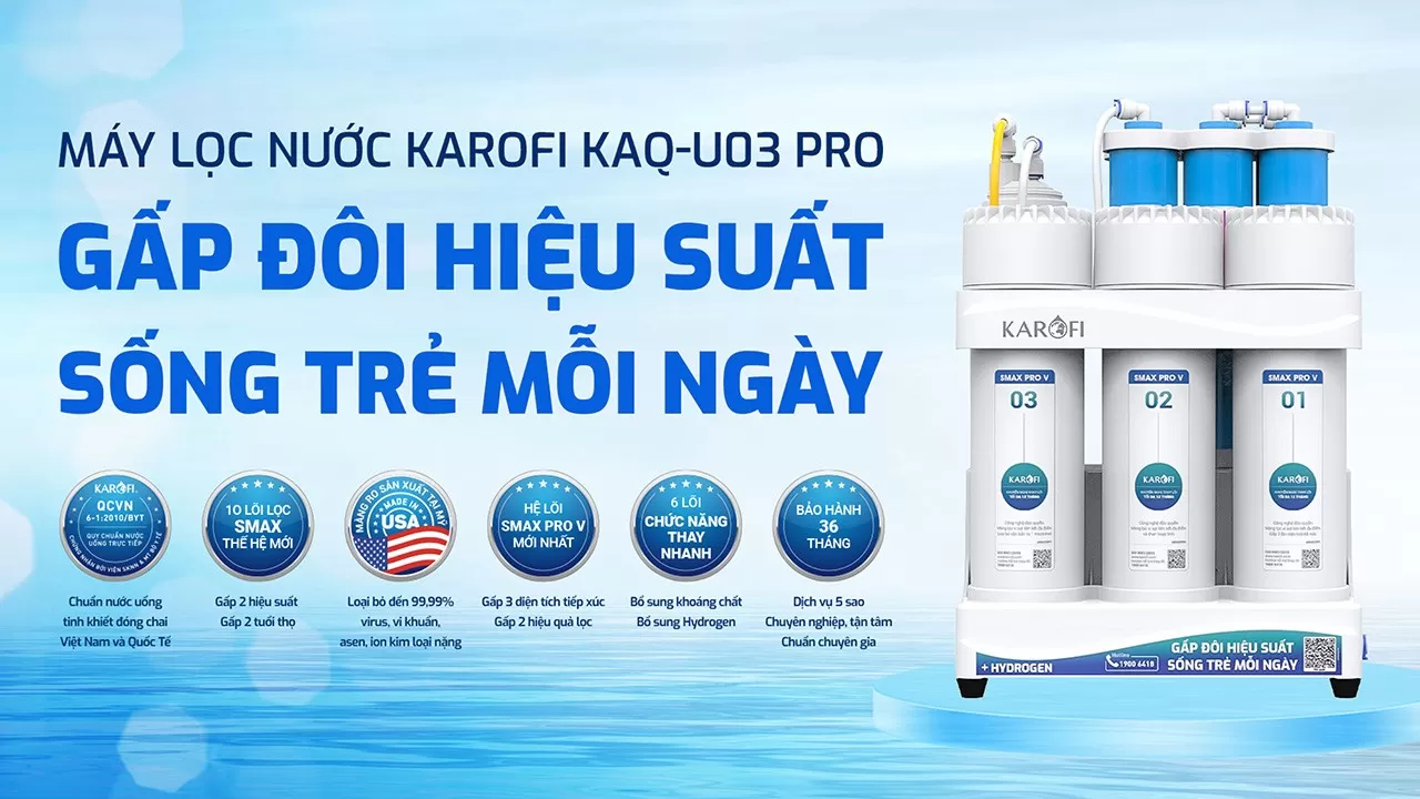 Gi&aacute; m&aacute;y lọc nước Karofi KAQ U03 Pro mới nhất 2026