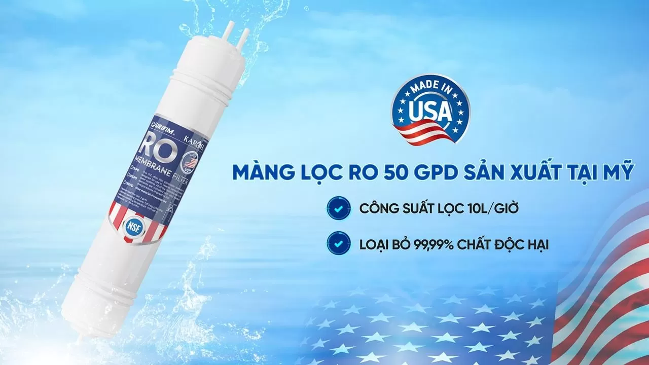 Karofi KHY-TN100 sử dụng màng RO cao cấp