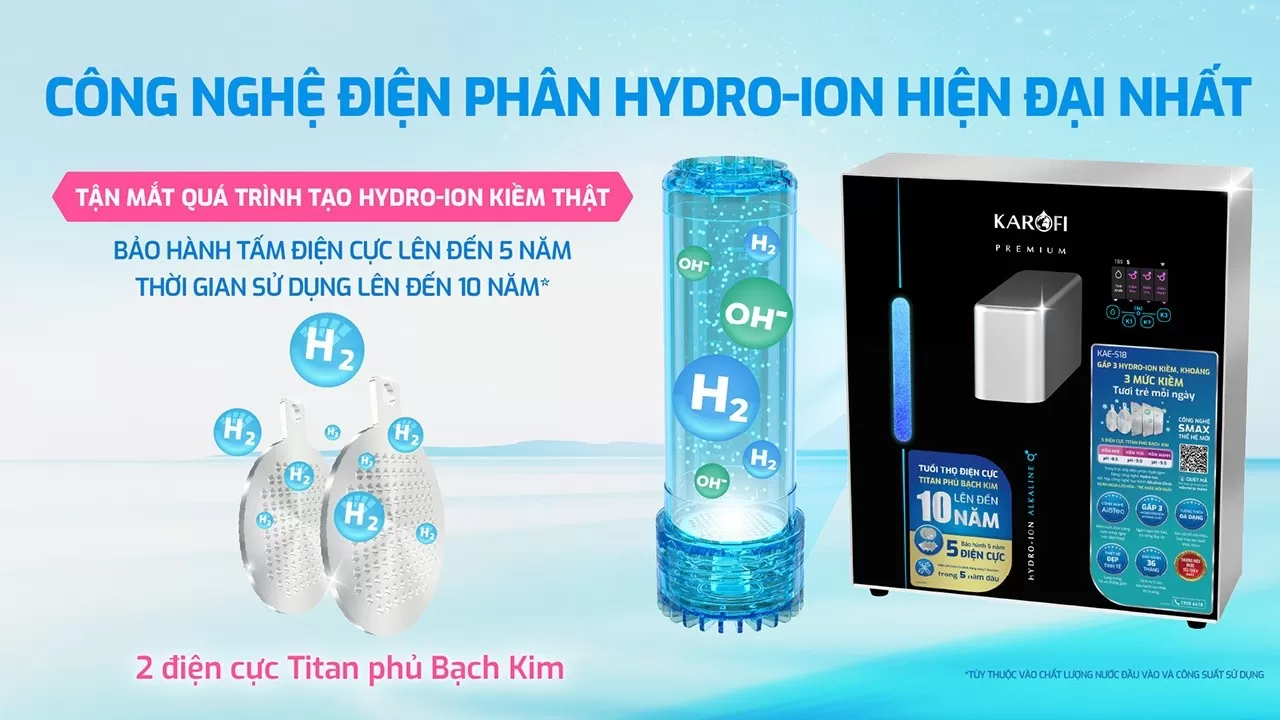 Karofi S18 C&ocirc;ng nghệ điện ph&acirc;n Hydro-ion hiện đại