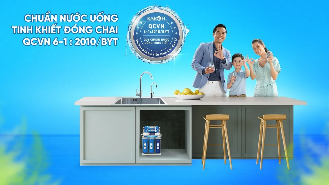 Nước sau lọc từ Karofi KHY-TN99 đạt quy chuẩn kỹ thuật quốc gia QCVN 6-1:2010/BYT về nước uống trực tiếp.
