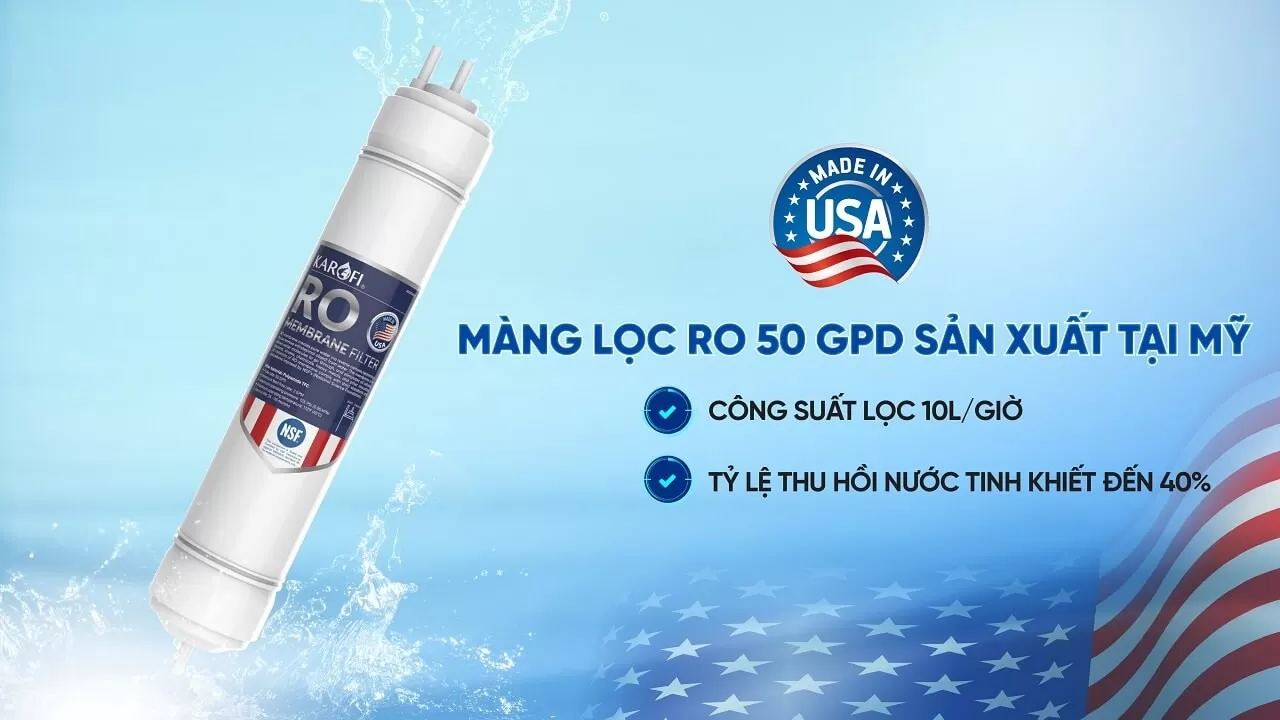 Máy có công suất lọc khoảng 10 lít/giờ cùng bình áp dung tích khoảng 5 lít, đáp ứng tốt nhu cầu sử dụng của gia đình.