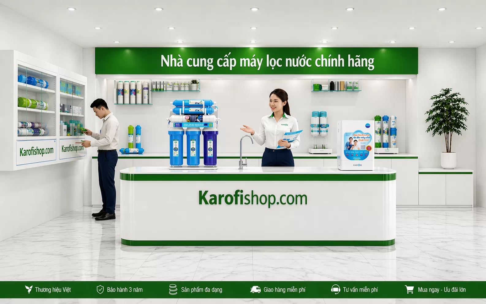 Mua m&aacute;y lọc nước Karofi KAQ U98 ch&iacute;nh h&atilde;ng ở đ&acirc;u