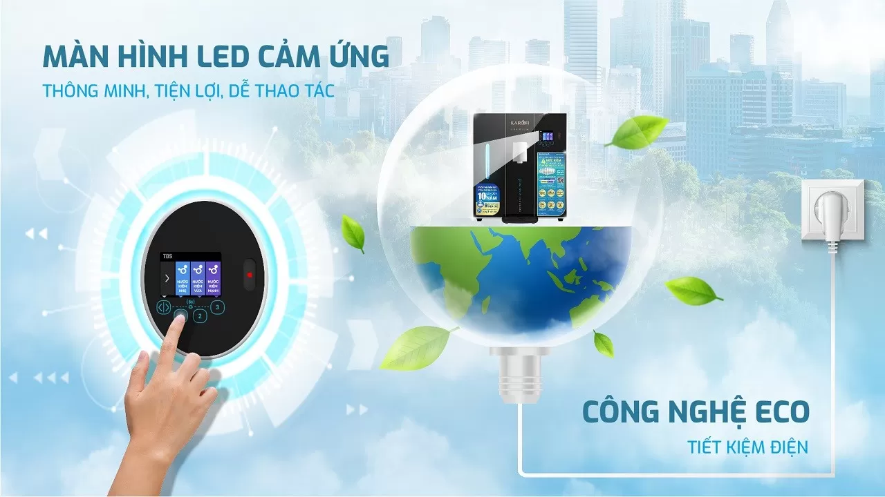 Karofi Da9 Premium M&agrave;n h&igrave;nh LED cảm ứng hiện đại