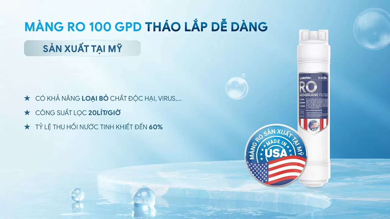 M&agrave;ng RO 100 GPD Sản Xuất Tại Mỹ