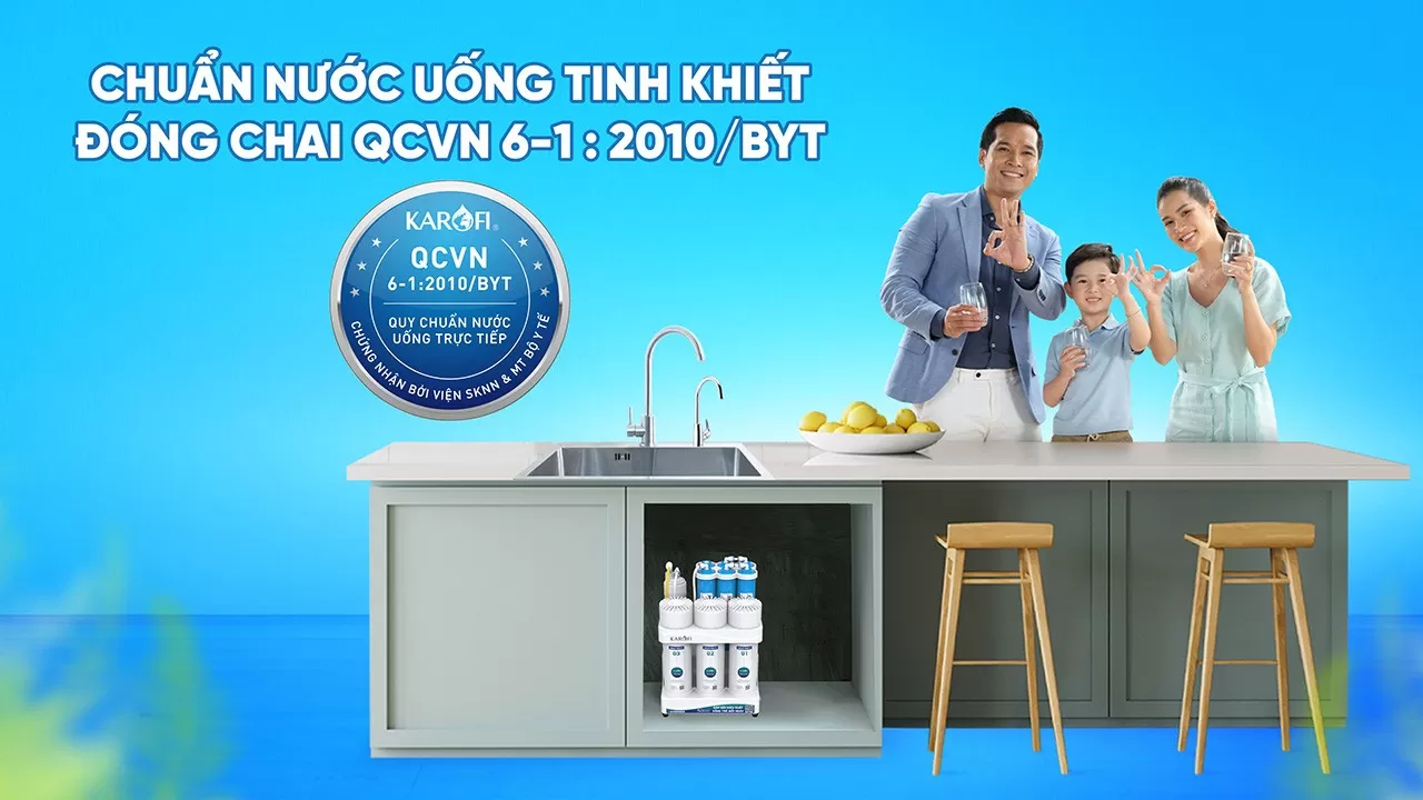 m&aacute;y lọc nước Karofi KAQ U03 Pro đạt ti&ecirc;u chuẩn QCVN 6 1 2010 BYT