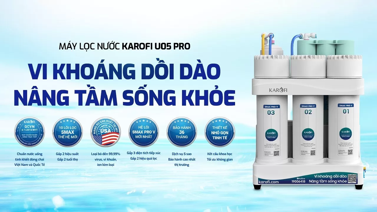 M&aacute;y lọc nước Karofi KAQ-U05 Pro