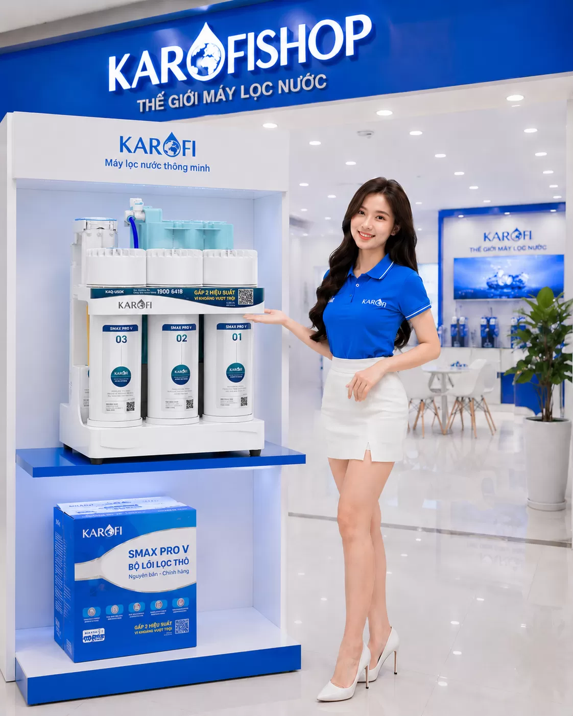 M&aacute;y Lọc Nước Karofi KAQ-U50K 10 Cấp Ch&iacute;nh H&atilde;ng