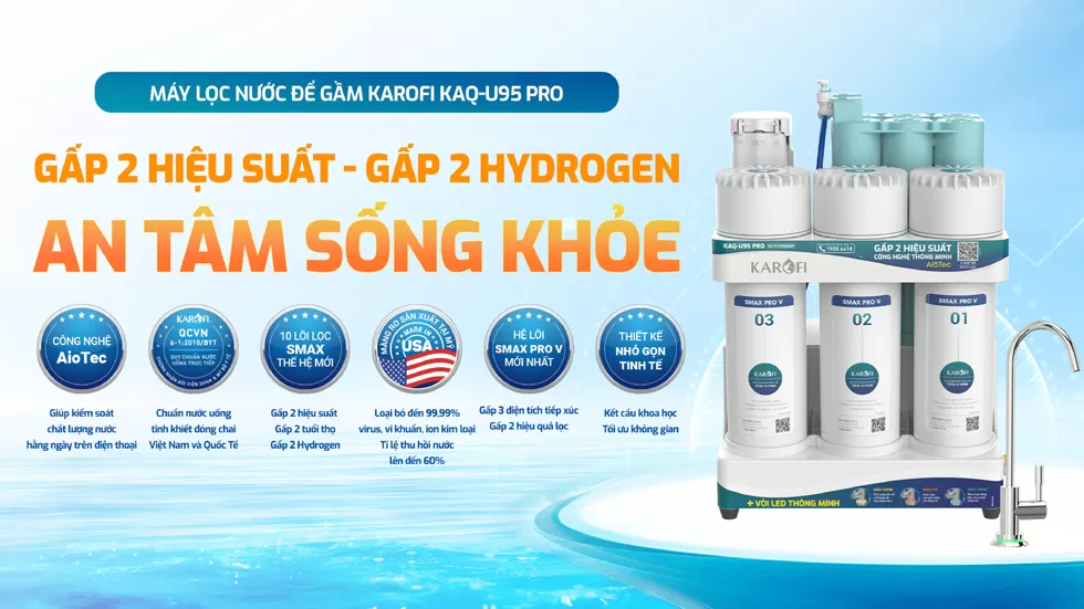 M&aacute;y lọc nước Karofi KAQ-U95 Pro