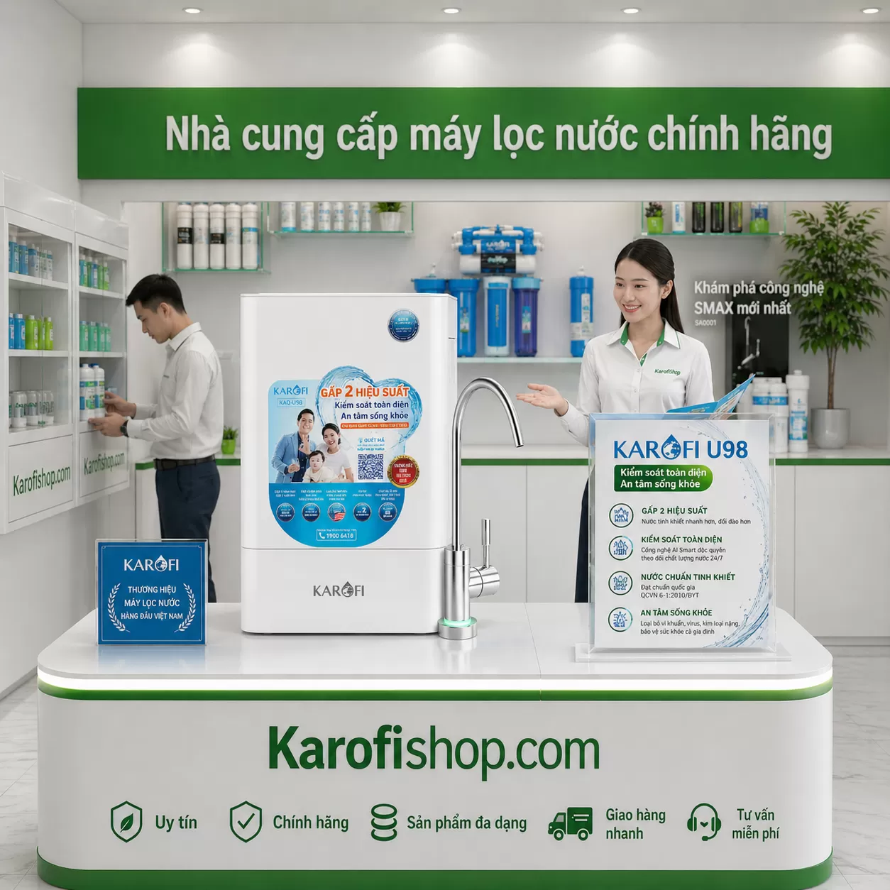 Gi&aacute; m&aacute;y lọc nước Karofi KAQ U98 mới nhất
