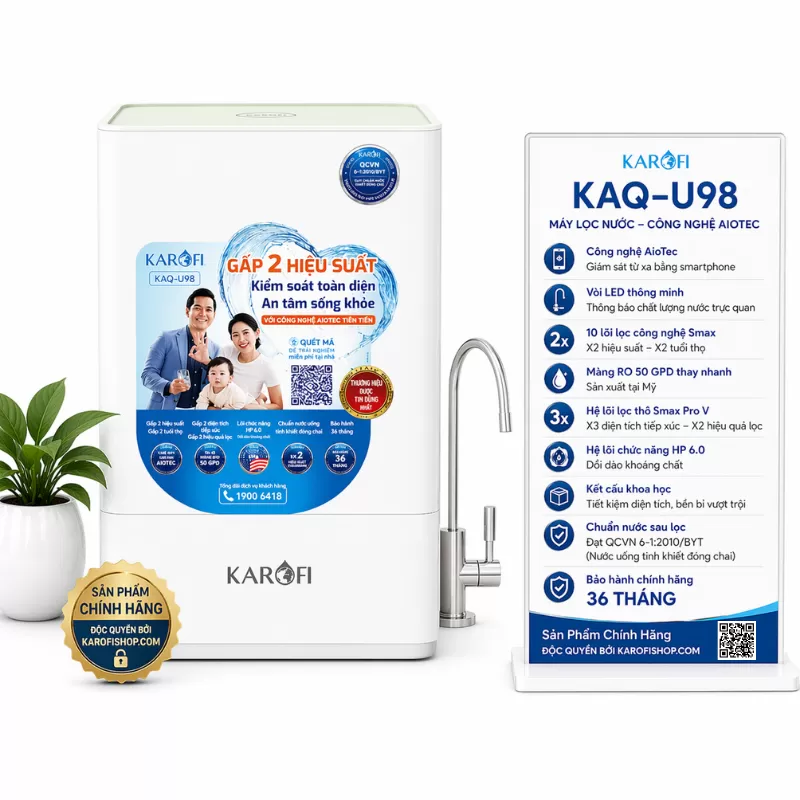 Máy lọc nước Karofi KAQ-U98