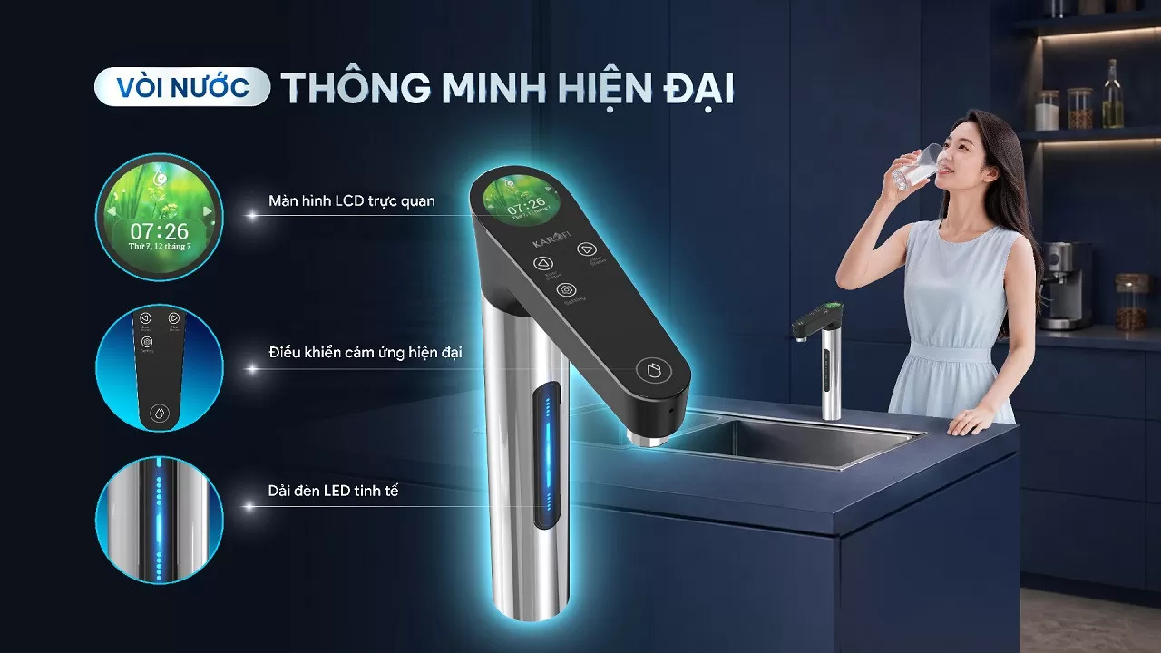 V&ograve;i th&ocirc;ng minh &ndash; lấy nước 1 chạm, theo d&otilde;i m&aacute;y trực quan