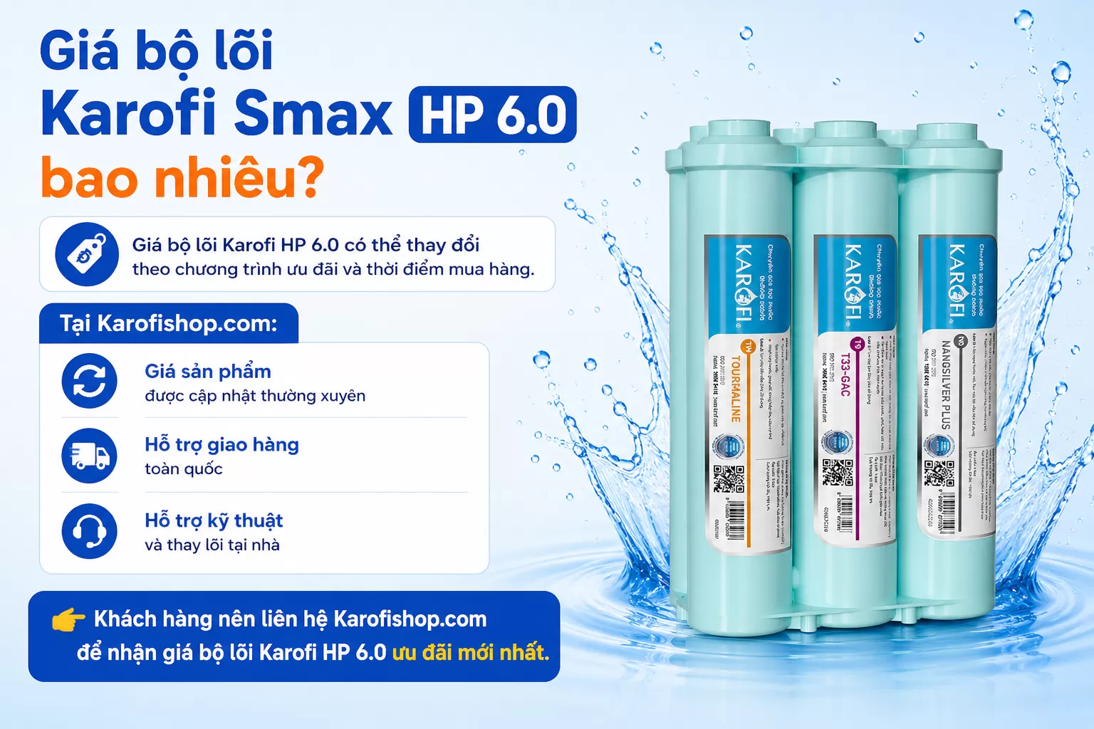 Gi&aacute; bộ l&otilde;i Karofi HP 6.0 c&oacute; thể thay đổi theo chương tr&igrave;nh ưu đ&atilde;i v&agrave; thời điểm mua h&agrave;ng. mua tại karofishop.com